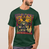 T-shirt Retro Futuristic Mardi Gras Black Cat Martini Club (Devant)