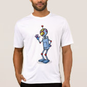 T-shirt Retro Futuristic Robot Character Waving (Devant)