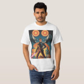 T-shirt Retro Galactic Rebel - Deux soleils et Dro (Devant entier)