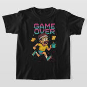 T-shirt Retro “Game Over” Coffee Rush – Funny Running Cart (Poser)