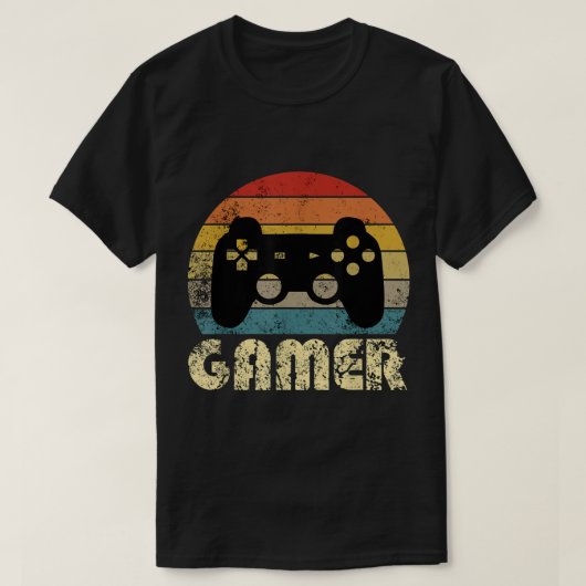 T-shirt Retro Gamer Vintage Game Controller Design (Design devant)
