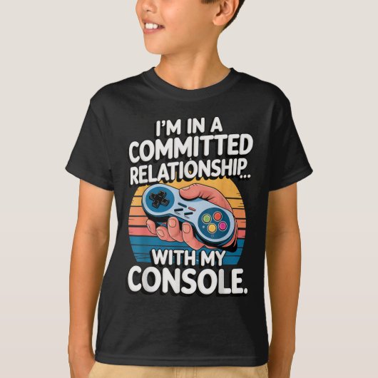 T-shirt Retro Gaming Relationship Funny Gamer Console Love (Devant)