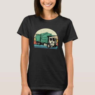 T-shirt Retro Garbage Truck Dump Collector Recyclage
