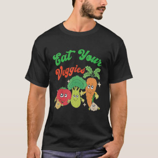 T-shirt Retro Gardening  Vegetables Saying Happy Farmer