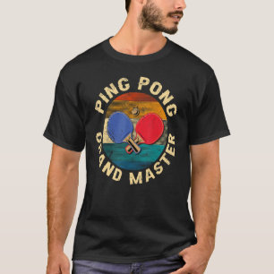 T-shirt Retro Gekreuzte Ping Pong Schläger Ping Grand