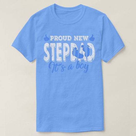T-shirt Retro Gender Reveal Proud New Stepdad It's A Boy  (Design devant)