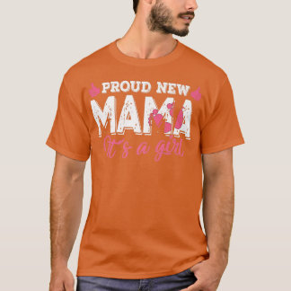 T-shirt Rétro Genre Révéler Fier Nouvelle Maman C'est une 