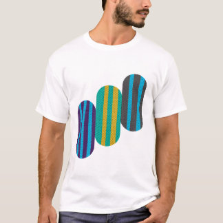 T-shirt Rétro Géométrique Strié Capsule Moderne du Milieu