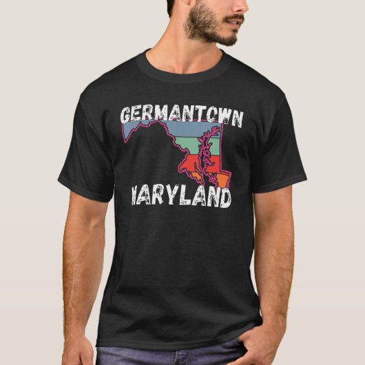 T-shirt Retro Germantown MD Maryland City Apparel Souvenir (Devant)