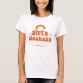 T-shirt Retro Girl's Weekend Nom du lieu Bachelorette (Devant)