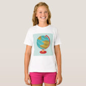 T-shirt Retro Globe Illustration Vintage Earth Map (Devant entier)