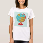 T-shirt Retro Globe Illustration Vintage Earth Map (Devant)
