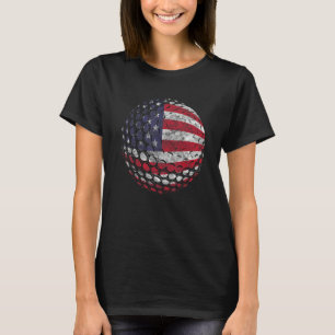T-shirt Retro Golf American Drapeau Juillet 4 Usa Sport Fa