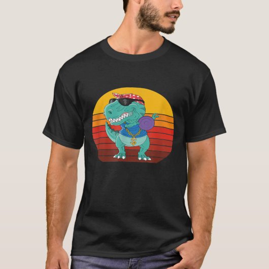 T-shirt Retro Golfer T Rex Dinosaur Frisbee Frolf Disc Go (Devant)