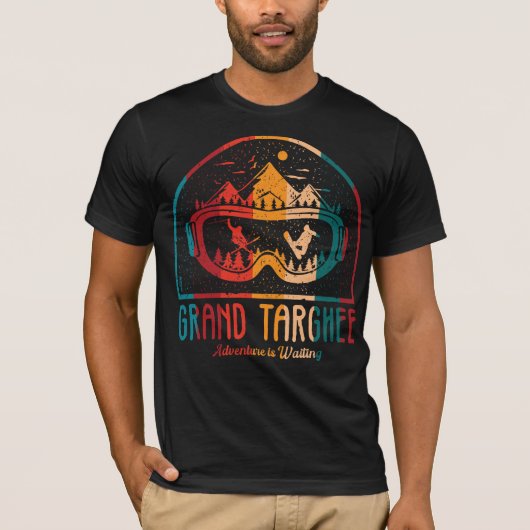 T-shirt Retro Grand Targhee Ski Adventure est en attente (Devant)