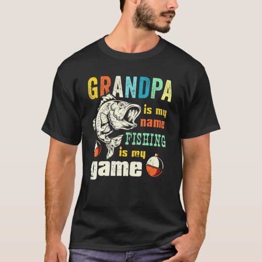 T-shirt Retro Grandpa Basse Pêcheur Basse Pêche Grat (Devant)
