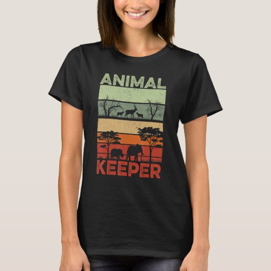 T-shirt Retro Graphic Animal Keeper Zoo Keeper Animal Zoo (Devant)