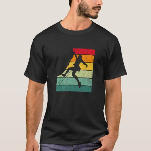 T-shirt Retro Graphic Climbing Bouldering Rock Climber Mou (Devant)