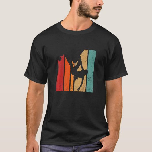 T-shirt Retro Graphic Climbing Bouldering Rock Climber Mou (Devant)