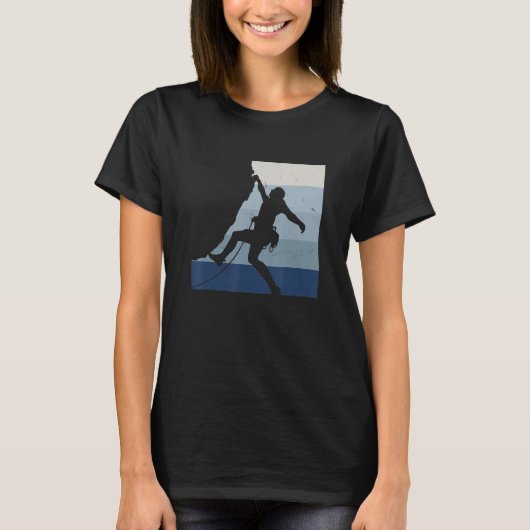 T-shirt Retro Graphic Climbing Bouldering Rock Climber Mou (Devant)
