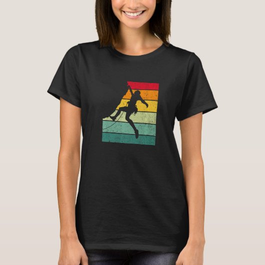 T-shirt Retro Graphic Climbing Bouldering Rock Climber Mou (Devant)