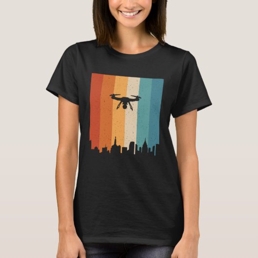 T-shirt Retro Graphic Drone Flying Quadcopter Pilot RC Dro (Devant)