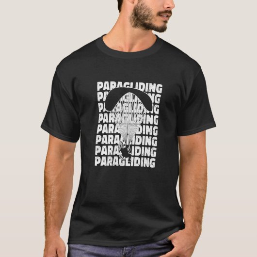 T-shirt Retro Graphic Paragliding Paraglider Parachute Sky (Devant)