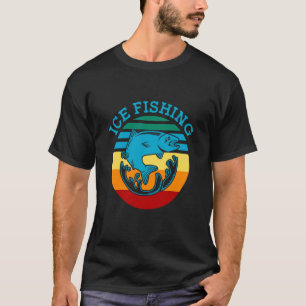 T-shirt Retro Graphic Pêche Rod Pêche Ice Fisher F
