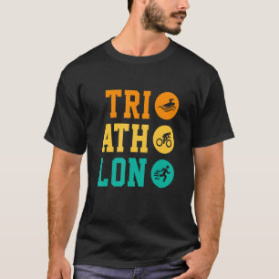 T-shirt Retro Graphic Run Bike Swim Triathlon S