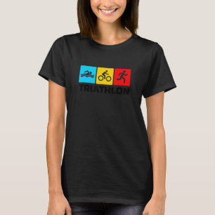 T-shirt Retro Graphic Run Bike Swim Triathlon S
