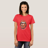 T-Shirt Rétro Graphique Lèvres Rouges Cerise (Devant entier)
