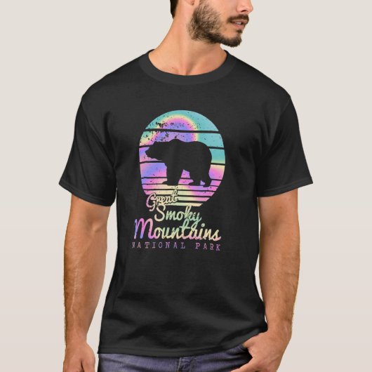 T-shirt Retro Great Smoky Mountains National Park TN Bear (Devant)