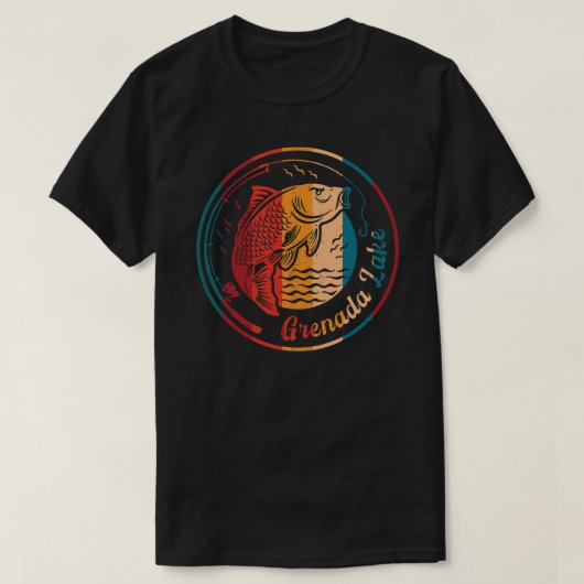 T-shirt Retro Grenade Lac Pêche (Design devant)