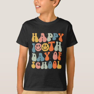 T-shirt Rétro Groovy 100 Jours Heureux 100e Jour D'école T