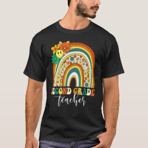 T-shirt Rétro Groovy 2e instituteur de seconde année Arc-e