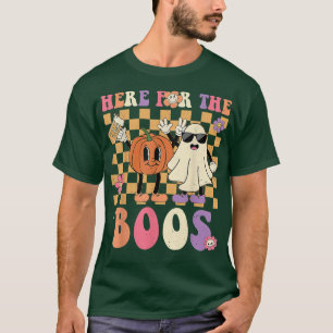 T-shirt Rétro Groovy Here For The Boos Funny Punpkin Ghost