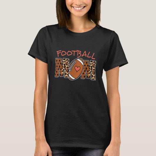 T-shirt Retro Groovy Leopard Family Match Football Mama Mo (Devant)