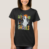 T-shirt Retro Groovy Let's Go Ghouls Ghost 70s Spooky Hall (Devant)