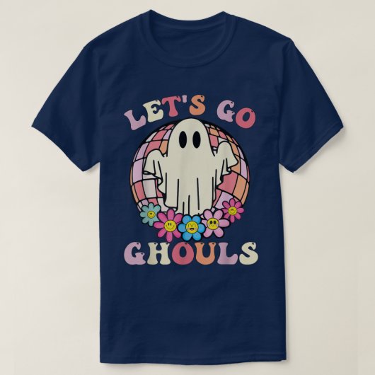 T-shirt Rétro Groovy Let's Go Ghouls Halloween Ghost Costu (Design devant)