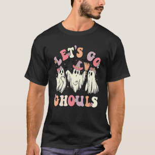 T-shirt Rétro Groovy Let's Go Ghouls Halloween Ghost Outfi