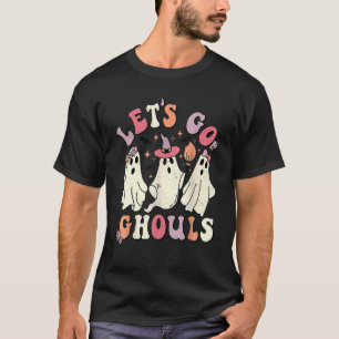 T-shirt Rétro Groovy Let's Go Ghouls Halloween Ghost Outfi