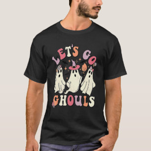 T-shirt Rétro Groovy Let's Go Ghouls Halloween Ghost Outfi