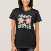 T-shirt Retro Groovy Sister Matching Family 1st Birthday P (Devant)