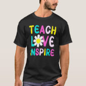 T-shirt Retro Groovy Teach Love Inspire Teacher Elementary (Devant)