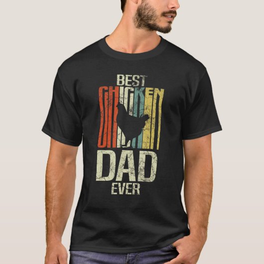 T-shirt Retro grunge farmer best chicken dad ever (Devant)