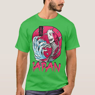 T-shirt Retro Grunge Japan Wave Kanji Fish Vintage Koi Car