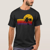 T-shirt Retro Grunge Palm Tree Sunset Tropical Beach Men W (Devant)