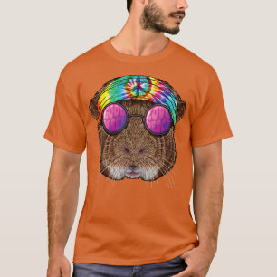 T-shirt Retro Guinée Cochon classique amour lunettes d'ani