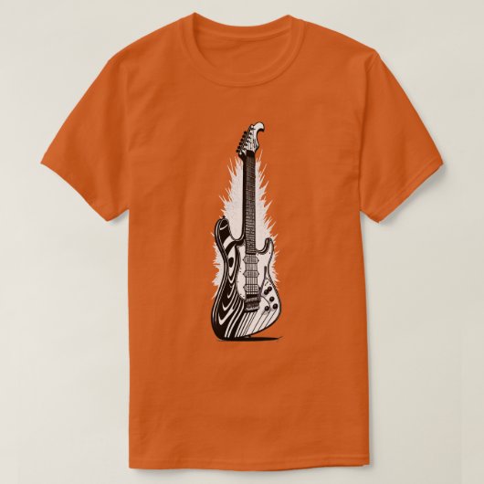 T-shirt Retro Guitar Gift Guitariste Rock Concert Festival (Design devant)