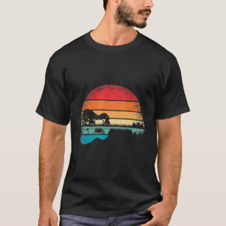 T-shirt Retro Guitar Lake Sunset Guitarist Music